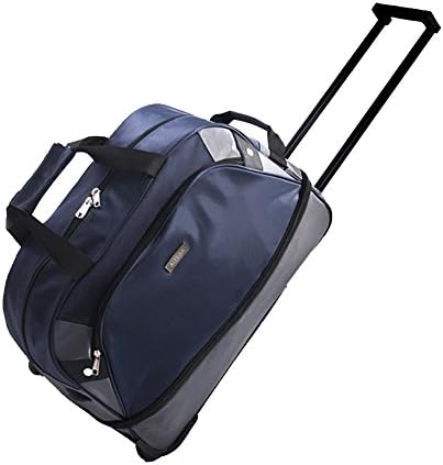 Men's Suitcase Rolling, SIYUAN Duffle Suitcase with Wheels Travel Trolley Case Navy Medium