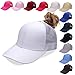 Criss Cross Hat Washed Distressed Baseball Cap Ponytail Hat High Messy Bun Ponycap for Women