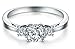 BORUO 925 Sterling Silver Ring, Cubic Zirconia CZ Eternity Engagement Wedding Band Ring
