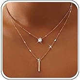 Boho Layered Wedding Vertical Pillar Tiny Bar Pendant Necklace Silver Gold Cute Dainty Pear Crystal Teardrop Cz Necklace Simple Thin Chain Choker Sparkly Small Rhinestone Delicate Minimalist Women