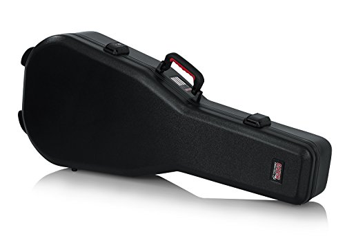 Gator Cases Molded Flight Case For Acoustic Dreadnought Guitars With TSA Approved Locking Latches, (GTSA-GTRDREAD)