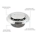 6 Inch Vent Cover HG POWER Adjustable Round Ceiling Diffuser Stainless Steel Air Vents Wall Cover External Extractor Outlet - 150mm