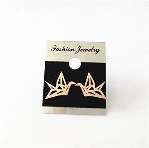 Jew: Stainless Steel Bird Aretes De Mujer Cute Tiny Origami Crane Charm Stud Earrings Boho Jewelry Christmas Gift