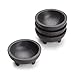 Black 3-Legged Plastic Molcajete Salsa Bowls for Homemade Dips, Party Foods, Picnic Condiments, Sauces & Toppings (2 Pack, 11 oz) by Enqargo