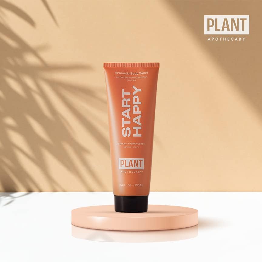 Plant Apothecary Start Happy Natural Moisturizing Body Wash - Citrus Aromatherapy Body Wash for Women and Men with Bergamot and Vitamin C - 8.4 fl oz