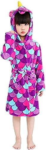 Soft Hooded Girl Bathrobe Cartoon Design Toddler Robe Birthday and Christmas Gift for Children