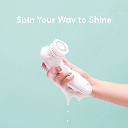 My Life My Shop Ultimate Spin Face Brush Daily Cleansing System, Facial cleansing brush designed for shower use. Includes 3 customized brushes and a protective travel case, Purple