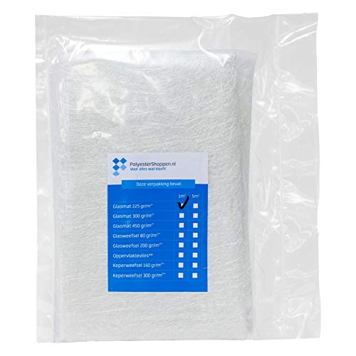 Fibreglass Mat, Glass Mat, Glass Fibre Fabric, CSM, 5 m2, 225 g/m², Especially for Polyester Resins, Good Impregnation, Fibreglass Mats, Fibreglass Fleece, Glass Fabric, Roving Fabric