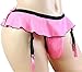aishani SISSY pouch panties men's skirted bikini briefs men's lace underwear sexy for men DD-XXL Pink