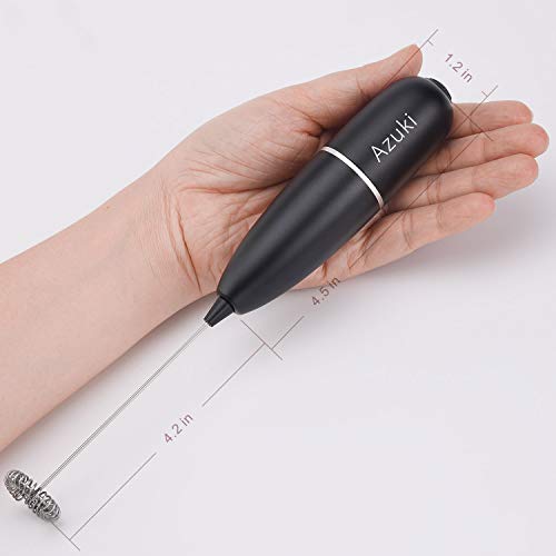 Azuki high - Powered Milk Frother Full Metal Handheld Foam Maker Machine for Latte eggbeaters, blender for bulletproof coffee, Cappuccino for mini coffee makers, Smoothies, Matcha, Hot Chocolate, shape by milk bullets - Large Bracket