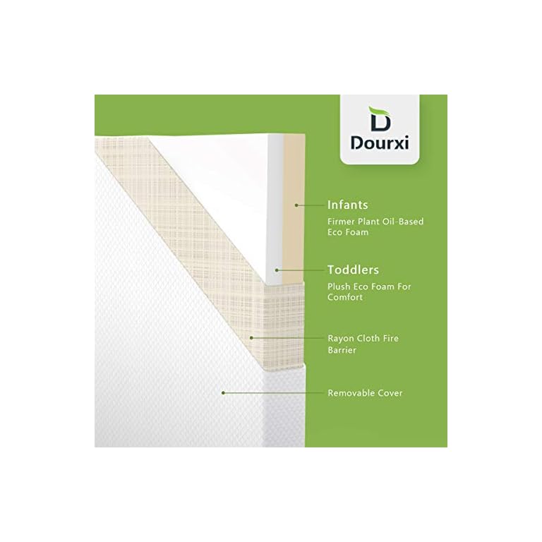 Dourxi Crib Mattress and Toddler Bed Mattress, Dual Sided Sleep System