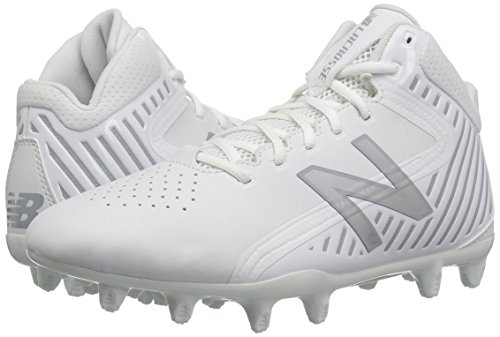 image for New Balance Men's Rush v1 Lacrosse Speed Lacrosse Shoe, White/Silver, 