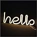 LED Hello Shape Neon Word Sign Neon Letters Light Art Decorative Lights Wall Decor for Baby Room Christmas Wedding Party Supplies (Warm White Hello)