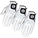 Pack of 5 Men White Cabretta Leather Golf Gloves Both Right and Left Hands