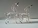 Set of 2 Blown Glass Unicorn Figurine 3.25