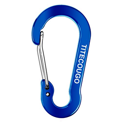 Carabiner Clip,Aluminum D-ring Locking Carabine Flat D-Shape Lock Snap Backpack Water Bottle Keychain Climbing Gear Accessories EDC Camping Tent Multi Function Tool Multiple Colors Dark Blue 10Q LZ18