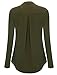 YaYa Bay Wrinkle Free Travel Tunic Zip Up Shirts for Women Slimming Casual Holiday Outfit Autumn Fashion Clothing Olive Green