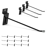HUHOLE Black Slatwall Hooks 6 Inch, 50PC, Slatwall