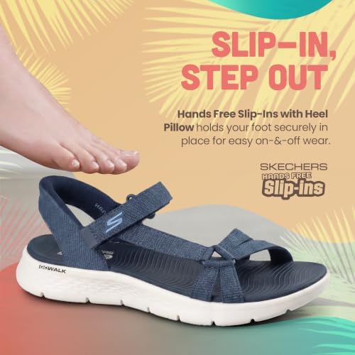 Femme Go Walk Flex Sandal Illuminate Slip-In ENTRAINEUSE, Navy Textile, 37 EU