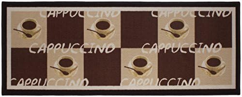 andiamo 1100336 Kitchen Runner Rug with Cappuccino Cups Design 67 x 180 cm Brown