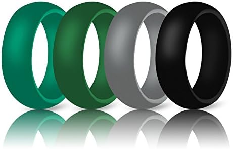 Silicone Wedding Ring For Men & Women By DoerDo, Durable Couple Rubber Sport Band For Active Style - Classical Combination-3-4 Rings Pack