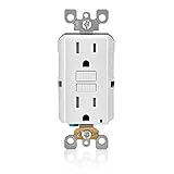 Leviton GFTR1-3W SmarTest Self-Test SmartlockPro Slim GFCI Tamper-Resistant Receptacle with LED Indicator, 15-Amp, 3-Pack, White