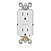 Leviton GFTR1-3W SmarTest Self-Test SmartlockPro Slim GFCI Tamper-Resistant Receptacle with LED Indicator, 15-Amp, 3-Pack, White primary