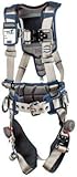 3M DBI-SALA 1112536 ExoFit STRATA, Aluminum Back/Side D-Rings, Tri-Lock Revolver QC Buckles with Sewn in Hip Pad/Belt, Medium, Blue/Gray