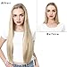 Clip in U part Half Wig For Black Women Black Silky Straight Long Hair Extensions Synthetic Hairpiece Full Head Thick 1Pc None Lace Front Hair Wigs Heat Friendly Fiber 28