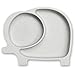 Sage Spoonfuls Sili Elephant Divided Toddler or Baby Suction Plate - 100% Silicone Plate, BPA-Free - Gray - Microwave, Dishwasher and Oven Safe
