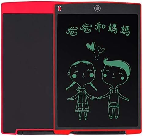 Elwow Light & Colorful 12 Inch LCD Rewritten Board Drawing Art Tablet Digital Memo Message Notice Board for Children Class School Office Home Kitchen Daily Use Birthday Xmas Gift (Red, 12 Inch)