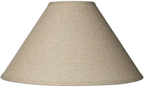 Burlap Empire Lamp Shade Rustic Fabric With Harp 6X19X12 (Spider) - Brentwood