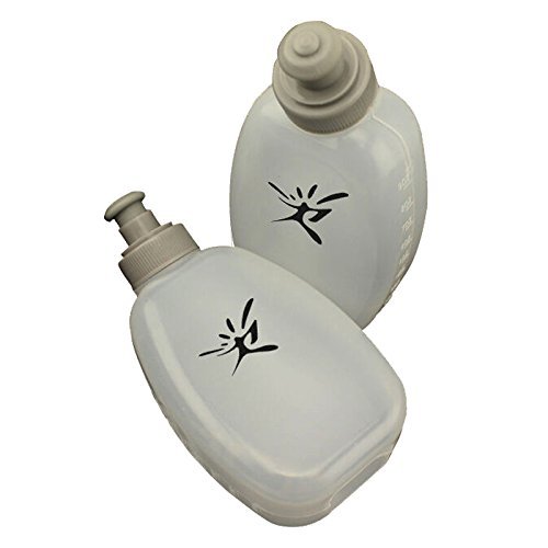 2 x BPA Free Leakproof Water Bottles with Push Pull Cap, Flask for Hydration Running Belt