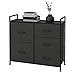 WLIVE Dresser with 5 Drawers, Fabric Storage Tower with Handrail, Organizer Unit for Bedroom, Hallway, Entryway, Closets, Sturdy Steel Frame, Wood Top, Easy Pull Handle