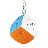 Coogam Qiyi Cube Keychain 3x3 Mini Pocket Speed Cube Key Ring Keyring Puzzle Fidget Toy 1.38in
