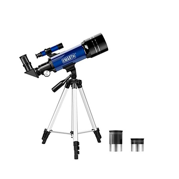 Emarth Teleskop, 70 mm/360 mm, astronomisches Refraktor-Teleskop mit Stativ und Sucherfernrohr, tragbares Teleskop für… – Bild 8