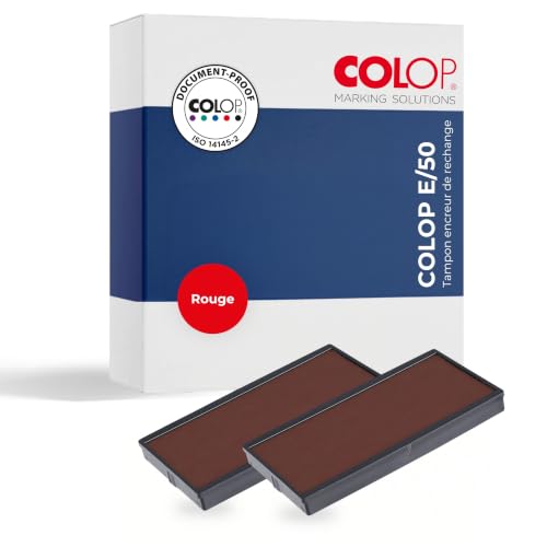 COLOP E/50/1 Pack of 2 Pads Refills for Printer 50 red