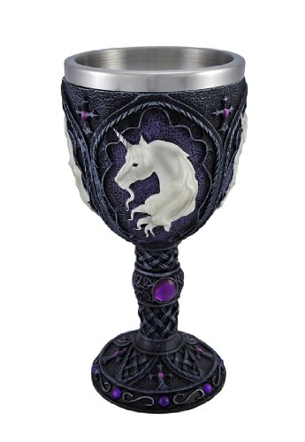 Medieval Renaissance Wine Goblet Gemstone Chalice Cup (Unicorn - Purple)