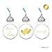 Andaz Press Personalized Wedding Chocolate Drop Label Stickers, Interlocking Double Hearts Metallic Gold Ink 216-Pack for Engagement Bridal Shower Kisses Party Favors Engagement Favors Kisses Stickers