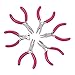 Pandahall 6-Piece Ergonomic Beading Tool Kit Jewelry Pliers Carbon-Hardened Steel Economical Tool Sets Beading Cutting Wrapping Joint Pliers Round Nose Flat Nose Bent Nose Pliers for Beginners Hotpink primary