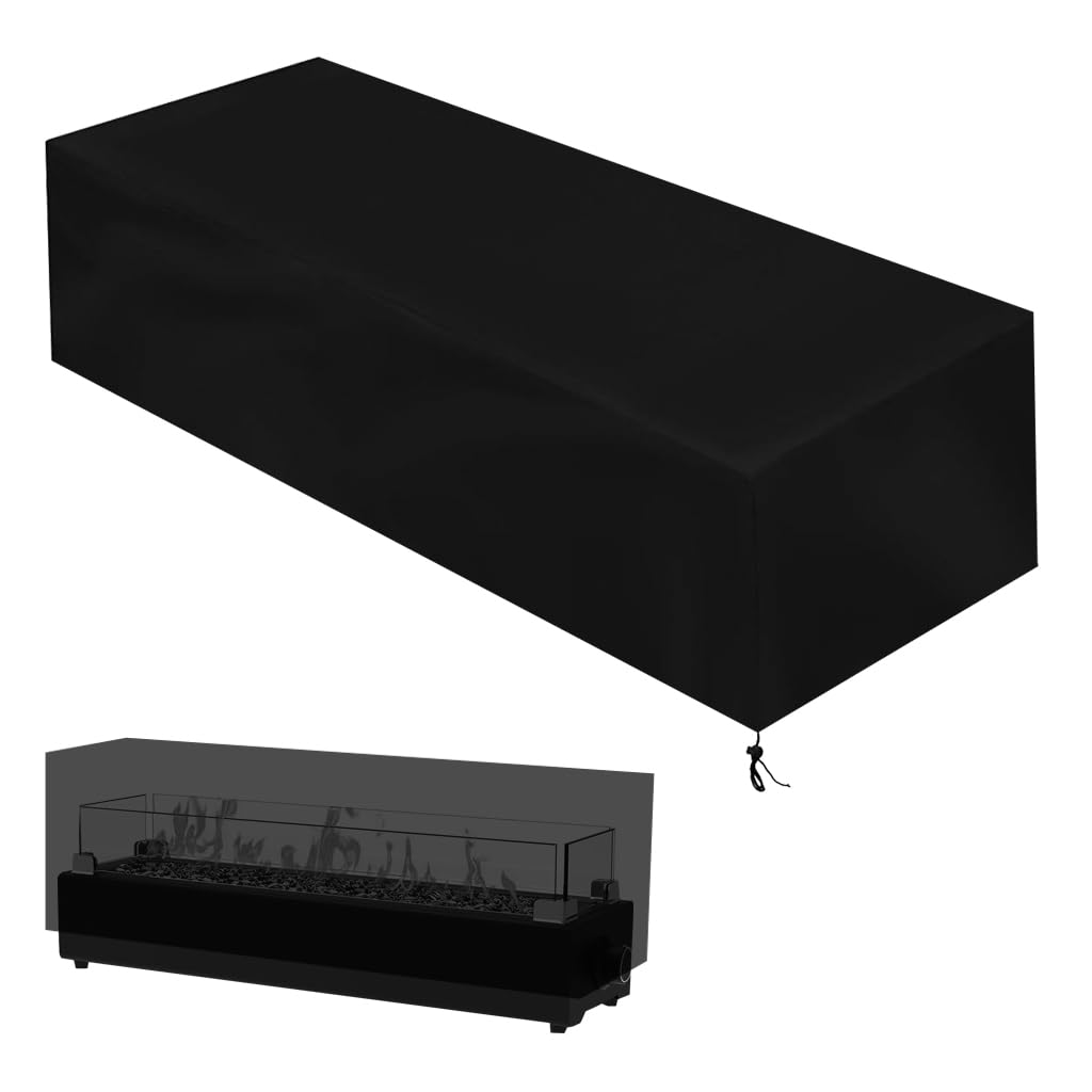 Photo 1 of DONSIQIZZ 28 Inch Fire Pit Covers Rectangle, 28" Tabletop Fire Pit Table Cover, Waterproof Table Top Firepit Cover for Outdoor Fireplace Fire Pit Rectangular, 29×9.5×8