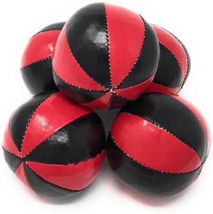 Amazon ビーンバッグジャグリングボール 8枚スター ノーマルサイズ Juggle 4 Fun 黒赤 5個セット スポーツゲーム おもちゃ