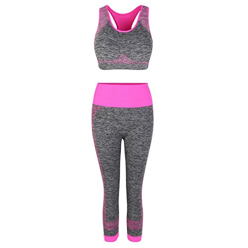 Hotiary Mid-Impact Racerback Sports Bra with Pants Yoga Sets Space Dye Colors