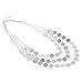Botrong Women Multi-layer Metal Clothing Accessories Bib Chain Necklace Jewelry (Silver)
