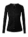 BH B.I.L.Y USA Women's Unique Button Long Sleeve Soft Knit Cardigan Sweater Black Medium