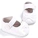 TUZAMA Infant Baby Girls Mary Jane Burnish Pu Leather Bowknot Pincess Prewalker Christening Baptism Soft Sole Crib Shoes White
