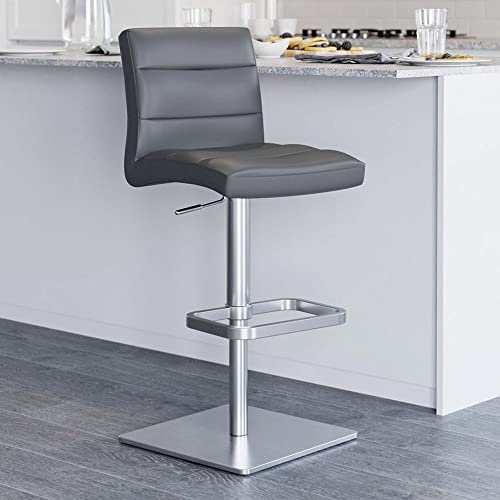 Zuri Furniture Modern Adjustable Height Slate Lush Bar Stool with