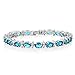 Gem Stone King 20.00 Ct Gorgeous Oval and Round 7 Inch Sparkling Cubic Zirconia CZ Tennis Bracelet For Women