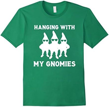 Mens Hanging With My Gnomies T-Shirt - Funny Garden Gnome Tee Small Kelly Green