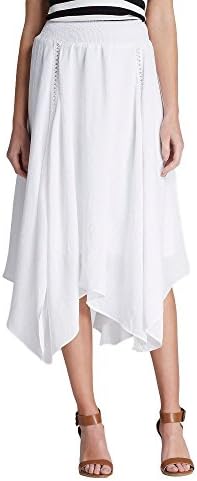 JohnPaulRichard Women's A Line Skirts (Medium, Winter White)